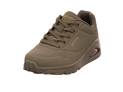 Skechers Damen UNO Stand ON AIR Sneaker, Olive Durabuck, 35 EU von Skechers