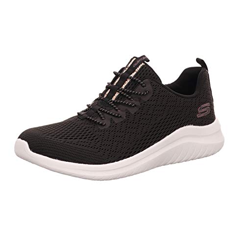 Skechers Damen Ultra Flex 2.0 Lite-groove Sneaker, Black Mesh Rose Gold White Trim, 39 EU von Skechers