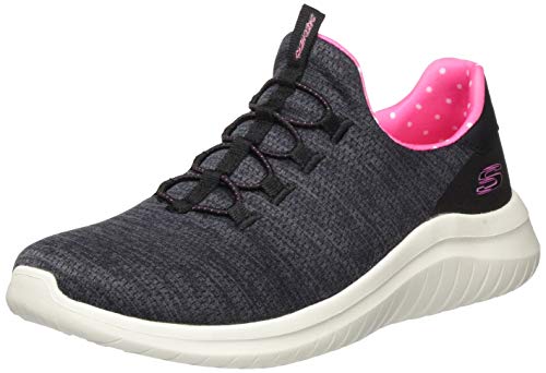 Skechers Damen Ultra Flex 2.0 Delightful Spot Sneaker, Black Heathered Mesh/Pink Trim, 40 EU von Skechers