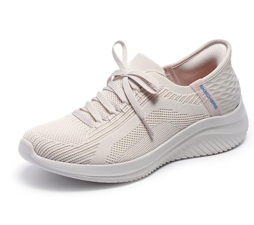 Skechers Damen Ultra Flex 3.0 Brilliant Path Sneakers,Sports Shoes, Natural Knit/Periwinkle Trim, 36 EU von Skechers