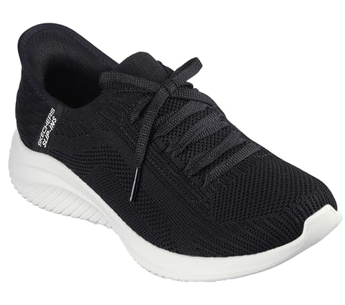 Skechers Damen Ultra Flex 3.0 Brilliant Path Hausschuh, Black Knit/White Trim, 36.5 EU von Skechers