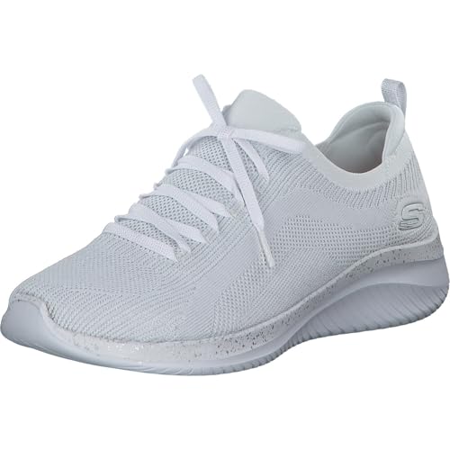 Skechers Damen Ultra Flex 3.0 Let's Dance Sneaker, Weißer, silberfarbener Strick, silberfarbener Rand, 41 EU Skechers Damen Ultra Flex 3.0 Let's Dance Sneaker, Weißer, silberfarbener Strick, silberfarbener Rand, 41 EU von Skechers