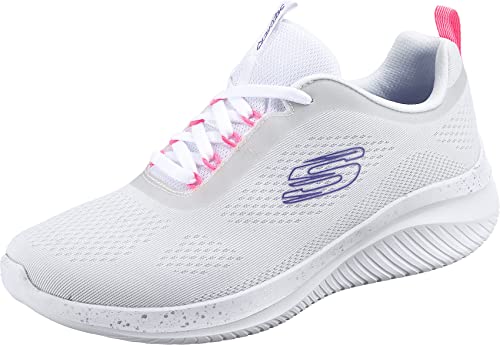 Skechers Damen Ultra Flex 3.0 New Horizons Sneaker, White Mesh/Neon Pink Trim, 40 EU von Skechers