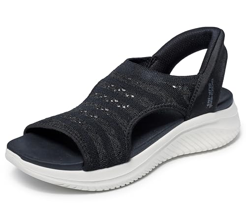 Skechers Damen Ultra Flex 3.0-Sun Warmth Hands Free Slip-ins Sandale, Schwarz, 37.5 EU von Skechers