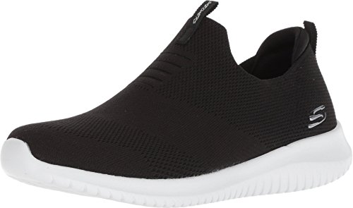 Skechers Damen Ultra Flex First Take Sneaker, Black Knit Mesh White Trim, 39.5 EU von Skechers