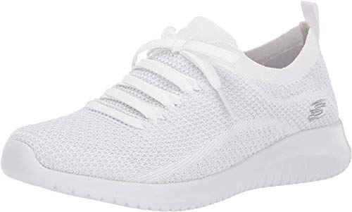 Skechers Damen Ultra Flex Salutations Sneaker, Weiß Silber, 41 EU von Skechers