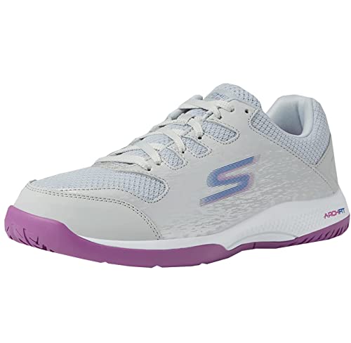 Skechers Damen Viper Court Pickleball Sneaker, Grau/Violett, 43 EU von Skechers