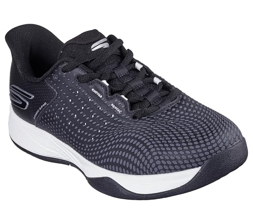 Skechers Damen Viper Court Reload Sneaker, Black Synthetic/Textile/White Trim, 40 EU Skechers Damen Viper Court Reload Sneaker, Black Synthetic/Textile/White Trim, 40 EU von Skechers