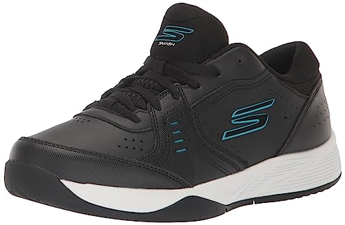 Skechers Damen Viper Court Smash-Athletic Indoor Outdoor Pickleball Schuhe | Relaxed Fit Sneakers, Schwarz/Blau, 39 EU von Skechers