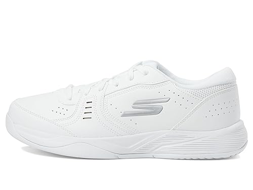 Skechers Damen Viper Court Smash Sneaker, White/Silver Synthetic, 42 EU von Skechers