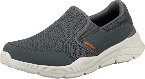 Skechers Herren Equalizer 4.0 Persisting Mid-Top Trainers, Charcoal Mesh Pu Orange Trim, 39 EU von Skechers