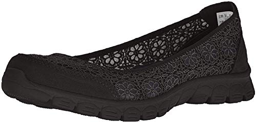 Skechers EZ Flex 2 Sweetpea Womens Slip On Ballet Flats Shoes Black 8.5 W von Skechers