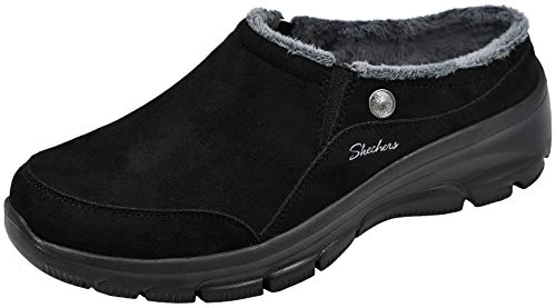 Skechers Easy Going-Latte-Twin Gore Slip-on Open Back Pantoletten für Damen, schwarz grau, 7 UK Wide von Skechers