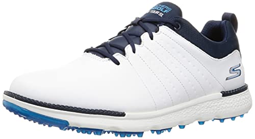 Skechers Herren-Elite-Tour-SL Spikeless Leder Golfschuhe Weiß/Marine UK 7.5 von Skechers