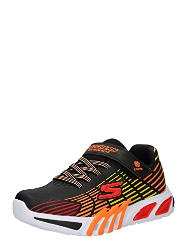 Skechers Jungen Flex-glow Elite Sneaker, Black Synthetic Trim Orange Yellow Trim, 23 EU von Skechers