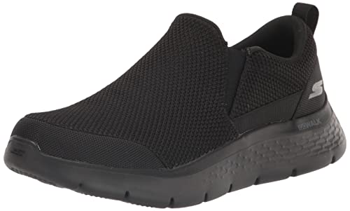 Skechers Gowalk Flex – Athletische Schlupfschuhe, Lässig, Loafer, Wanderschuhe mit Luftgekühltem Schaumstoff GO Walk Herren, Black Textile, 48 EU von Skechers