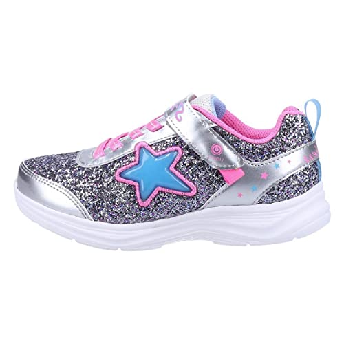 Skechers Mädchen Glimmer Kicks Starlet Shine Sneaker, Silver Rock Glitter Pink Trim, 28 EU von Skechers