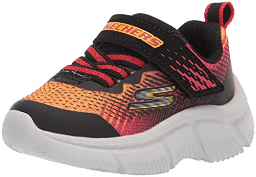 Skechers GO Run 650 NORVO Sneaker, Black & Red Textile/Black Synthetic/Red & O, 22 EU von Skechers