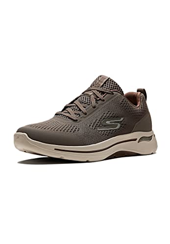 Skechers Herren Go Walk Arch Fit Idyllic Sneaker, Taupe Textile Synthetic Trim, 40 EU von Skechers