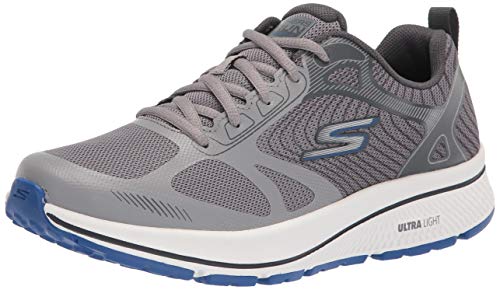 Skechers GOrun Herren-Sneaker für Workout, Laufen, Wanderschuhe, mit luftgekühltem Schaumstoff, Grau/Anthrazit/Blau, 43 EU X-Weit von Skechers
