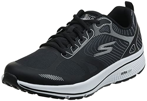 Skechers GOrun Herren-Sneaker für Workout, Laufen, Wanderschuhe, mit luftgekühltem Schaumstoff, Schwarz/Weiß 2, 43 EU X-Weit von Skechers