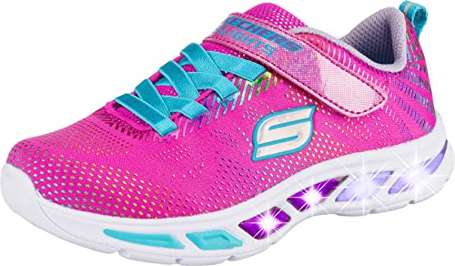 Skechers Mädchen Litebeams Gleam N' Dream Sneaker, Pink Neon Pink Multi Npmt, 29 EU von Skechers
