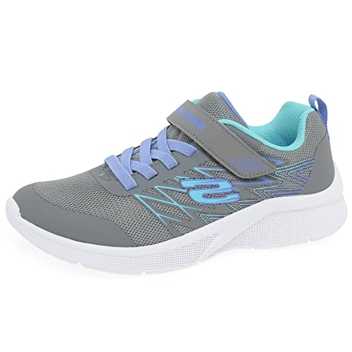 Skechers MICROSPEC-Bold Delight 302468L/GRY Mädchen Klettverschluss/Slipper Halbschuh, Größe 29 von Skechers