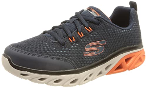 Skechers Glide-Step Sport Wave Heat Sneaker, Navy & Blue Textile/Orange & Black Trim, 33 EU von Skechers