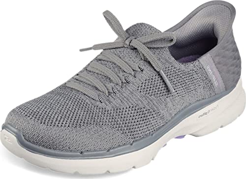 Skechers Hands Free Slip-Ins Go Walk 6-Lovely Day Sneaker für Damen, Grau/Lavendel, 38.5 EU von Skechers