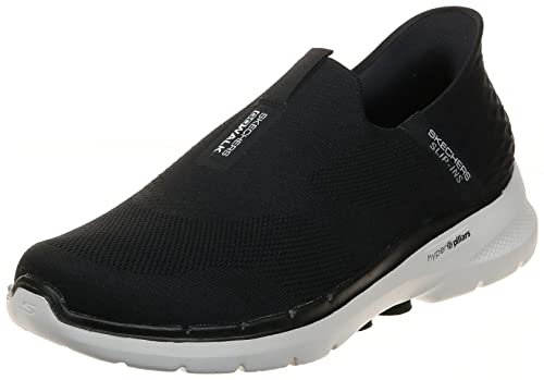 Skechers Slip-Ins: GO Walk 6 für Herren, leicht anzuziehende Laufschuhe, Schwarz/Weiß, 8.5 X-Wide von Skechers
