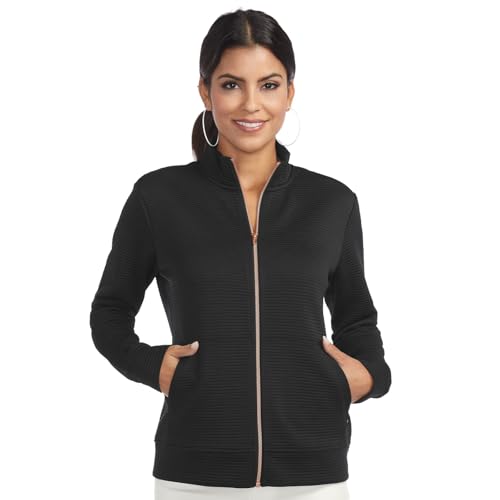 Skechers Go Walk Everywhere Full Zip Hoodless W3JA261-BLK, Womens Sweatshirt, Black, S EU von Skechers