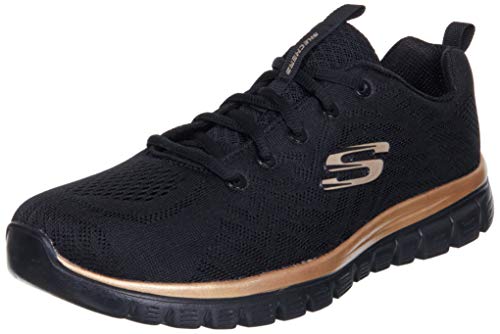 Skechers Damen Graceful Get Connected Sneaker,Schwarz Rose Gold, 40 EU von Skechers