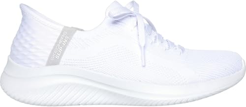 Skechers Hands Free Slip-Ins Ultra Flex 3.0 Brilliant Path Damen-Sneaker, Weiss/opulenter Garten, 39 EU Weit von Skechers