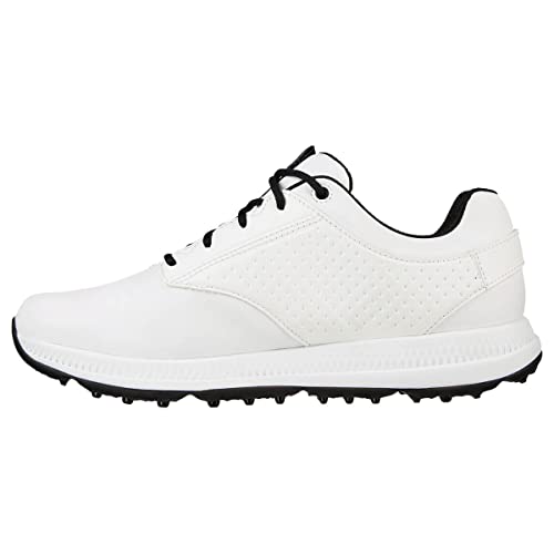 Skechers Herren Go Golf Elite 5 Legend Sneaker, Weißes Leder, schwarzer Rand, 42 EU von Skechers