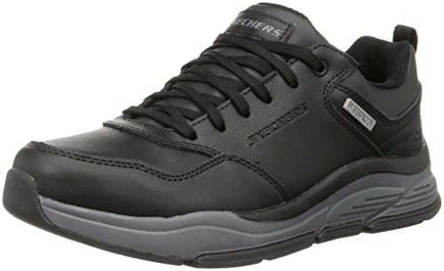 Skechers Herren 210021 Bkgy Sneaker, Schwarzes, graues, wasserdichtes Leder, 41.5 EU von Skechers