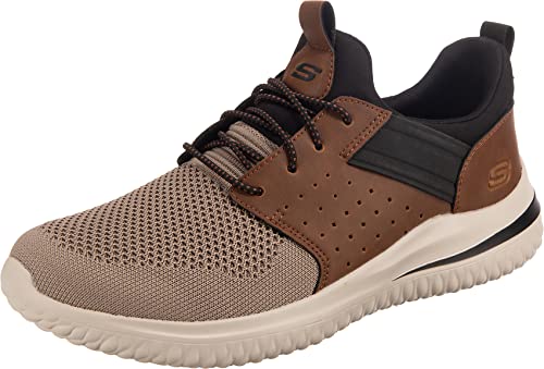 Skechers Herren 210238 BRTN Sneaker, Brown Tan Knitted Mesh W/Synthetic, 46 EU von Skechers