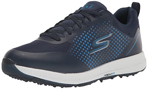 Skechers Herren 214031 Sneaker, Marineblaues Synthetisches Textil mit blauem Rand, 41 EU von Skechers