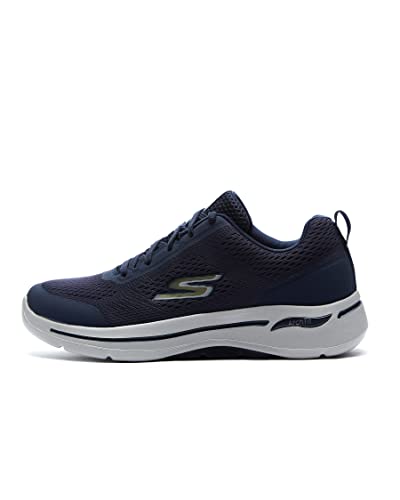 Skechers Herren Go Walk Arch Fit Idyllic Sneaker, Navy Textile Synthetic Gold Trim, 42 EU von Skechers