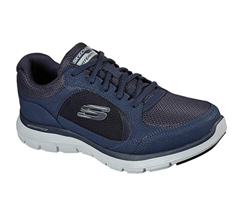 Skechers 232222 NVY, Zapatillas Hombre, Navy Leather PU Mesh Trim, 39.5 EU von Skechers