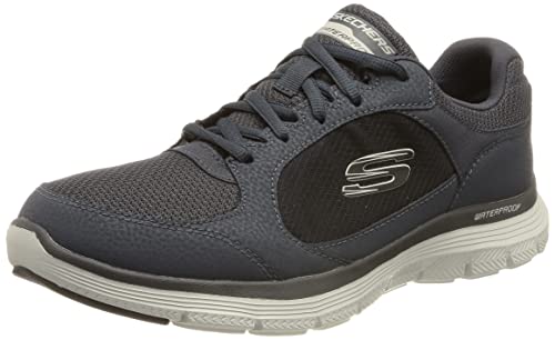 Skechers 232222 NVY, Zapatillas Hombre, Navy Leather PU Mesh Trim, 41 EU von Skechers