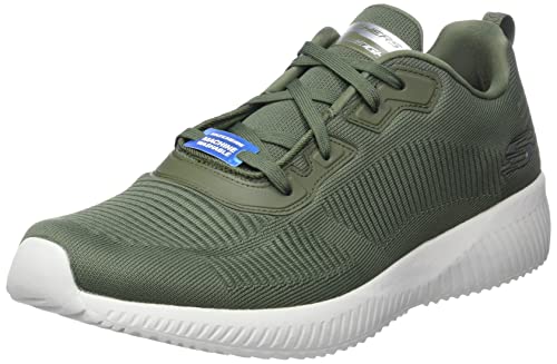 Skechers Herren 232290 OLV Sneaker, Olivfarbener Netzbesatz, 42.5 EU von Skechers