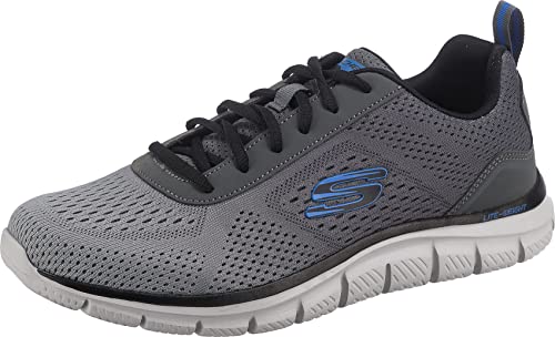 Skechers Men's Track Ripkent Sneaker, Charcoal Mesh/Black Trim, 8 UK von Skechers