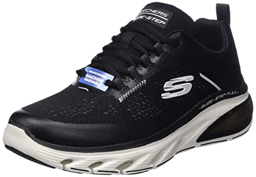 Skechers Herren 232535 BKW Sneaker, Schwarzes Netzgewebe, weißer Rand, 46 EU von Skechers