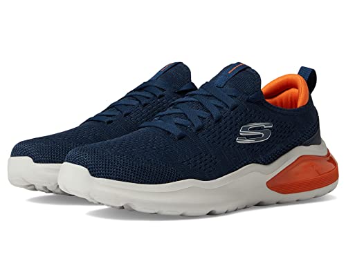Skechers Herren 232561 Nvor Sneaker, Marineblauer Strick, synthetisch, orangefarbener Besatz, 48.5 EU von Skechers