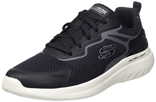 Skechers Herren 232674 Bkgy Sneaker, Schwarzes Synthetisches Netzgewebe, Grauer Besatz, 41 EU von Skechers