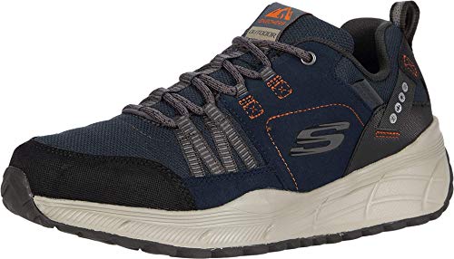 Skechers Herren Equalizer 4.0 Trail Sneaker, Navy Leather Mesh Synthetic Orange Trim, 48.5 EU von Skechers