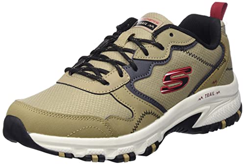 Skechers Herren 237267 TPE Sneaker, Taupe Leather/Mesh/Synthetic/Red Trim, 40 EU von Skechers