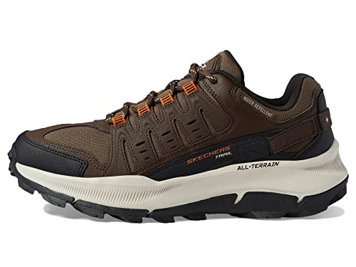 Skechers Herren 237501 BROR Sneaker, Brown Leather/Mesh/Orange Trim, 41.5 EU von Skechers