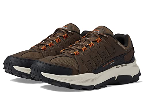 Skechers Herren 237501 BROR Sneaker, Brown Leather/Mesh/Orange Trim, 41.5 EU von Skechers