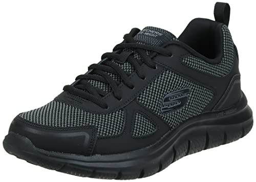 Skechers Herren Track Bucolo Sneakers, Black Leather Mesh Trim, 41 EU von Skechers